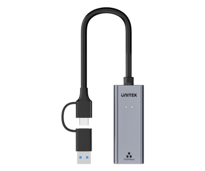 Przejściówka Unitek USB-C/A do RJ45 10/100/1000 Mbps